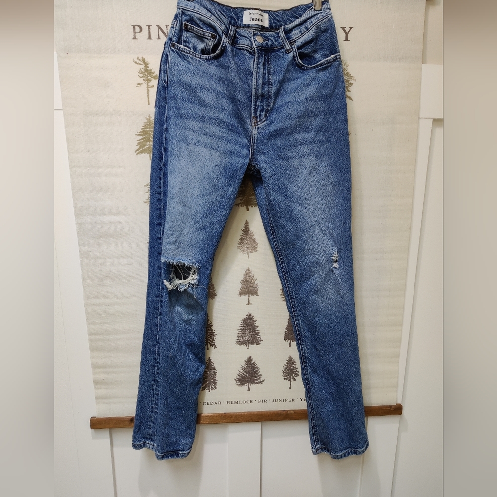 Reformation Liza Zip Fly High Rise Straight Jeans Palermo Jeans Size 27